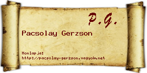 Pacsolay Gerzson névjegykártya